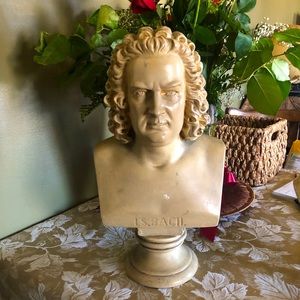 J.S. Bach outstanding antique plaster bust 18” marked Florentine art plaster Co